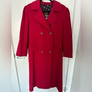 ✨ RARE! Vintage Tempo Europa by London Fog Red Wool Coat – 1990s